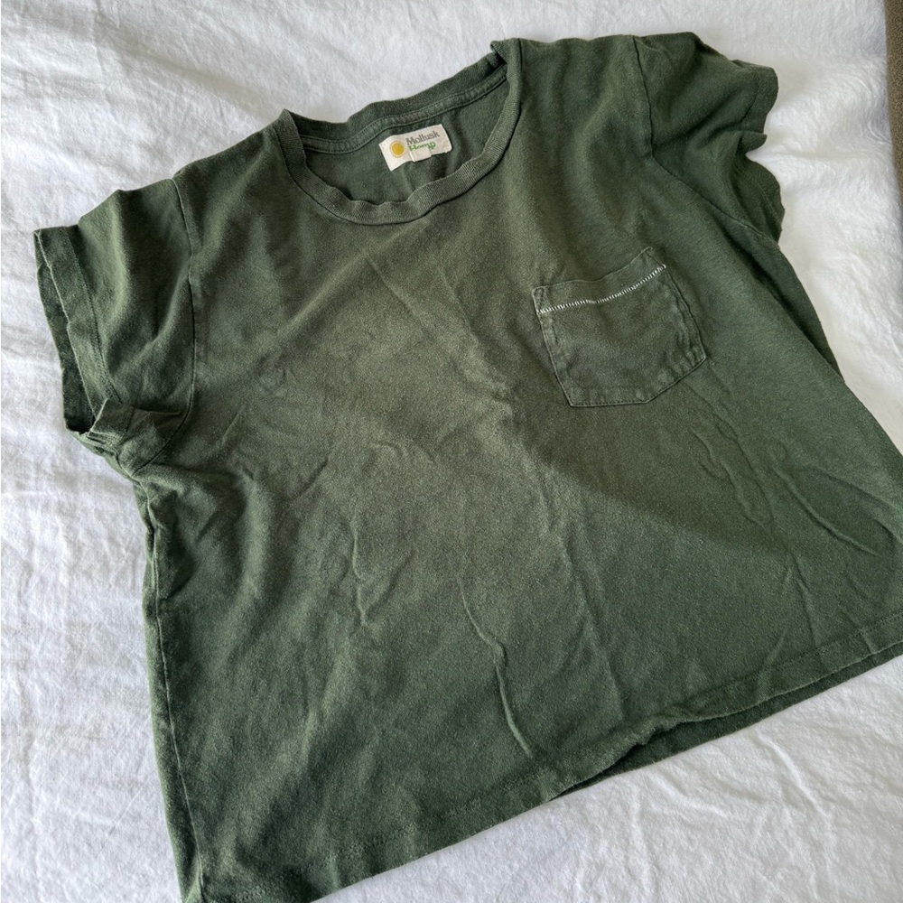 Mollusk Green Hemp Cropped Tee